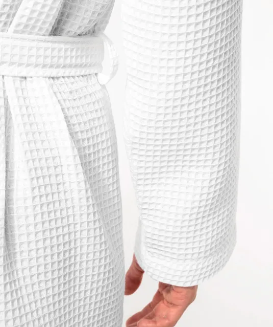 K122 - Kimono Badjas Honinggraatstructuur White