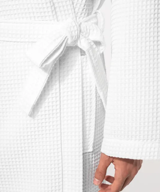 K122 - Kimono Badjas Honinggraatstructuur White
