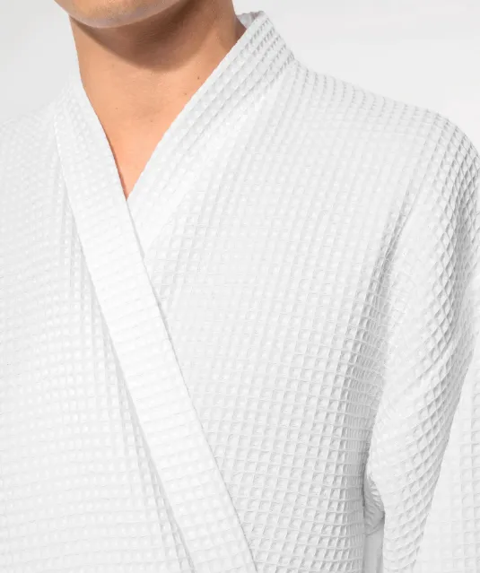 K122 - Kimono Badjas Honinggraatstructuur White