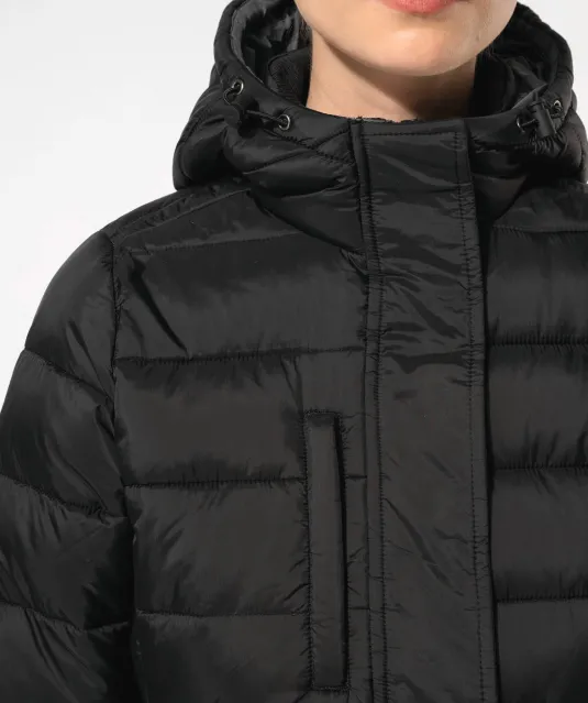 K6129 - Lichte damesparka met capuchon Black