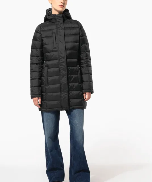 K6129 - Lichte damesparka met capuchon Black