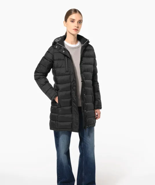 K6129 - Lichte damesparka met capuchon Black