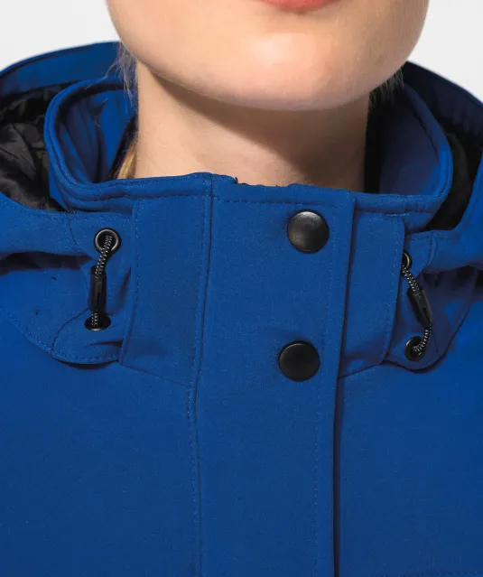 K651 - Gewatteerde softshell damesparka met capuchon Black