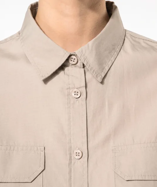 K591 - Damesoverhemd safari lange mouwen Beige