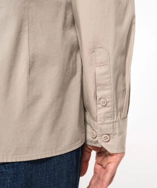 K591 - Damesoverhemd safari lange mouwen Beige