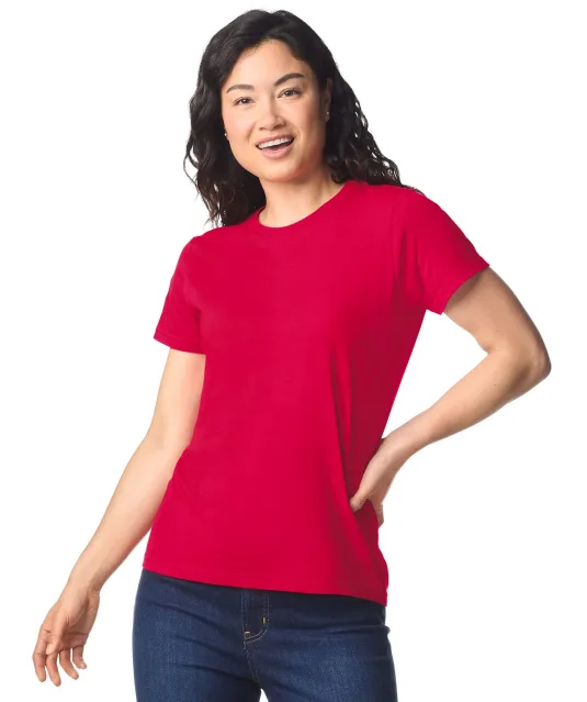 GI65000L - Dames-T-shirt Softstyle Midweight White