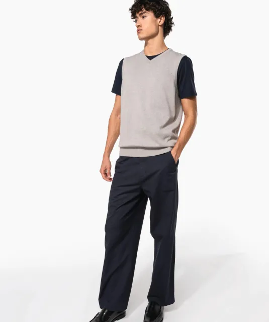K969 - Heren spencer met v-hals Black