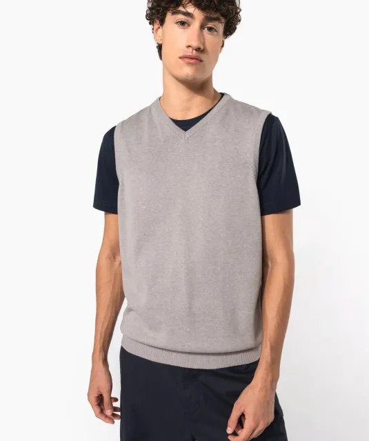 K969 - Heren spencer met v-hals Black
