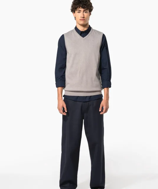 K969 - Heren spencer met v-hals Black