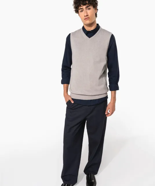 K969 - Heren spencer met v-hals Black