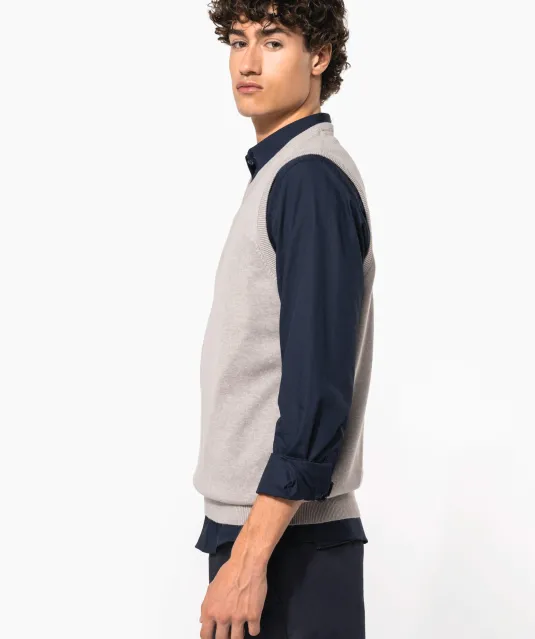 K969 - Heren spencer met v-hals Black
