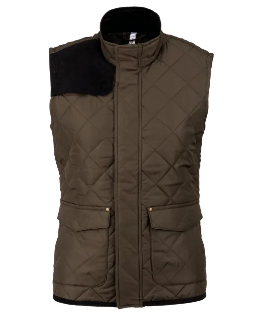 K6125 - Gewatteerde damesbodywarmer Mossy Green / Black