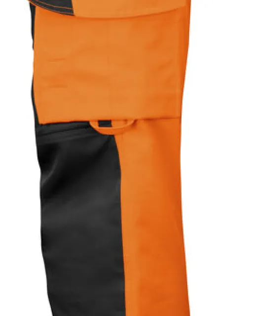 6519 SIGNALISATIE BROEK MET KNIEZAKKEN EN SPIJKERKZAKKEN EN ISO 20471 KLASSE 2 DAMES Oranje/zwart