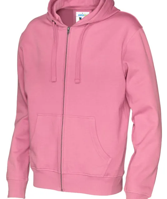 HOODIE FULL ZIP MAN - GOTS GECERTIFICEERD Roze