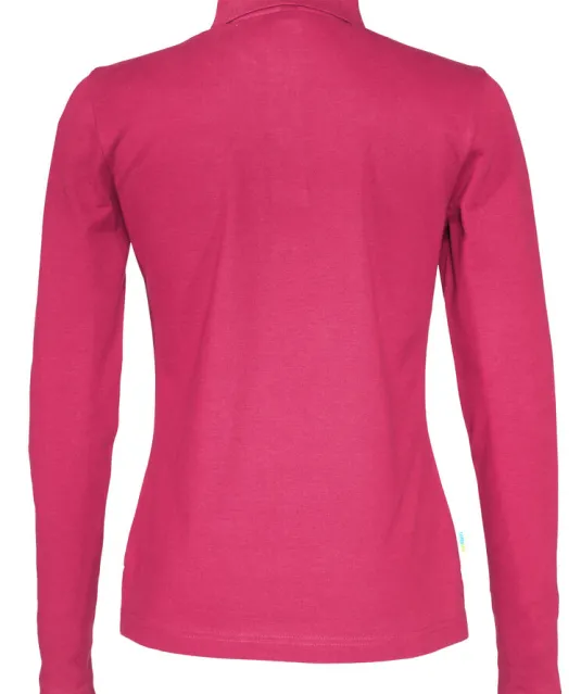 POLO PIQUE LONG SLEEVE LADY - GOTS GECERTIFICEERD Fuchsia