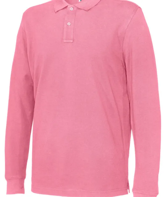 POLO PIQUE LONG SLEEVE MAN - GOTS GECERTIFICEERD Roze