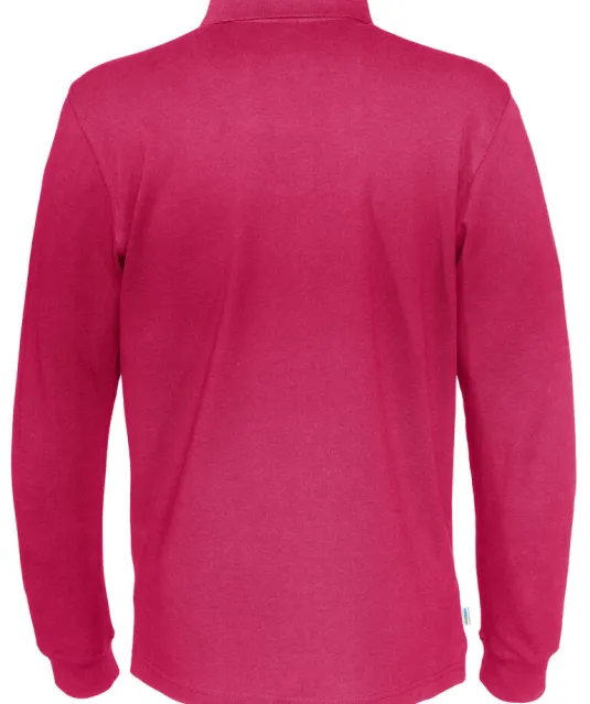 POLO PIQUE LONG SLEEVE MAN - GOTS GECERTIFICEERD Fuchsia