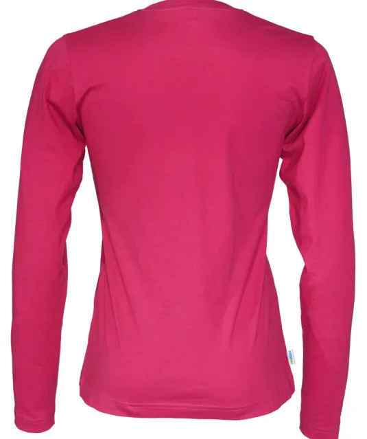 T-SHIRT LONG SLEEVE LADY - GOTS GECERTIFICEERD Fuchsia