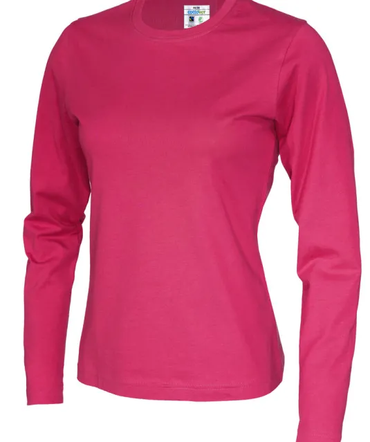 T-SHIRT LONG SLEEVE LADY - GOTS GECERTIFICEERD Fuchsia