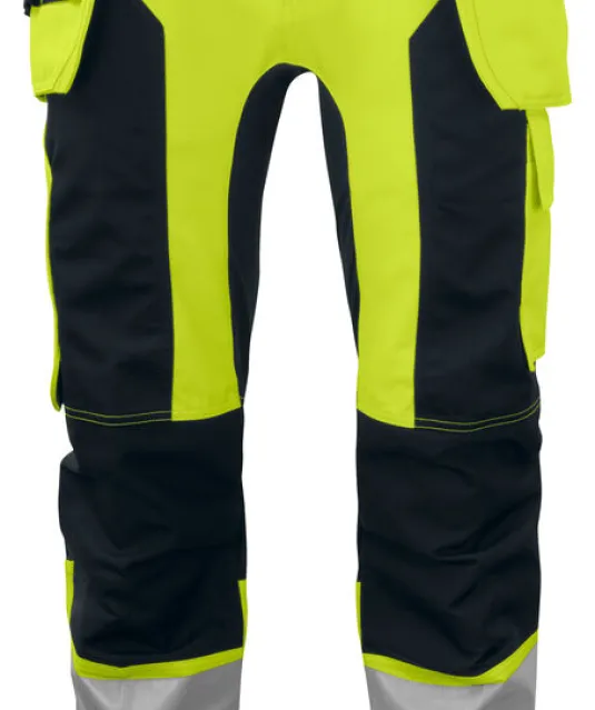6513 SIGNALISATIEBROEK MET KNIEZAKKEN EN SPIJKERZAKKEN EN ISO 20471 KLASSE 2 Geel