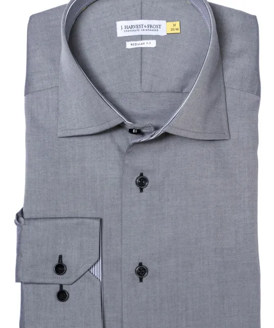 Yellow Bow 51  Hemd Regular Fit Heren Grijs mélée