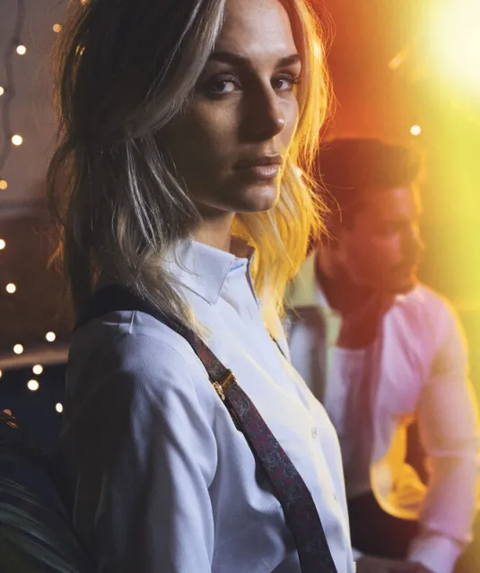 Red Bow 29  Hemd Dames Wit