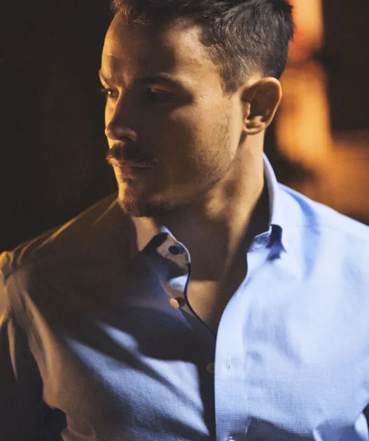 Purple Bow 141  Hemd Slim Fit Man Oranje/geruit