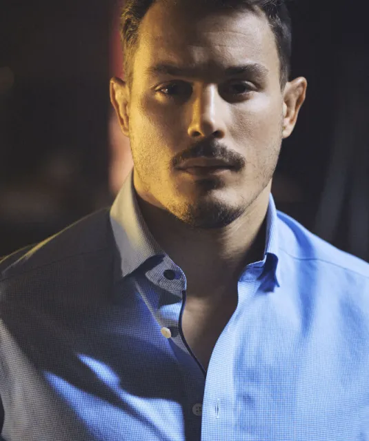 Purple Bow 141  Hemd Slim Fit Man Oranje/geruit