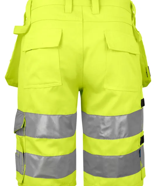 6535 SIGNALISATIESHORT MET SPIJKERZAKKEN EN ISO 20471 KLASSE 2 Geel/zwart