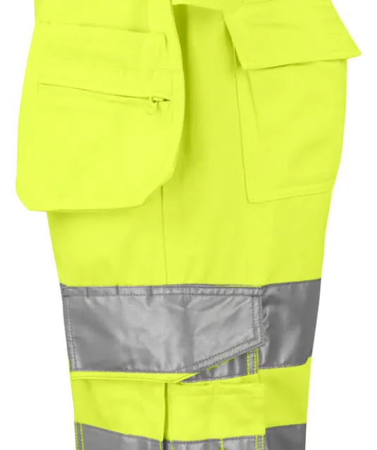 6535 SIGNALISATIESHORT MET SPIJKERZAKKEN EN ISO 20471 KLASSE 2 Geel/zwart