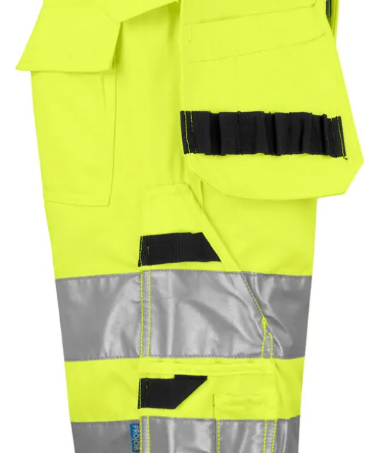 6535 SIGNALISATIESHORT MET SPIJKERZAKKEN EN ISO 20471 KLASSE 2 Geel/zwart