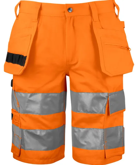 6535 SIGNALISATIESHORT MET SPIJKERZAKKEN EN ISO 20471 KLASSE 2 Geel/zwart