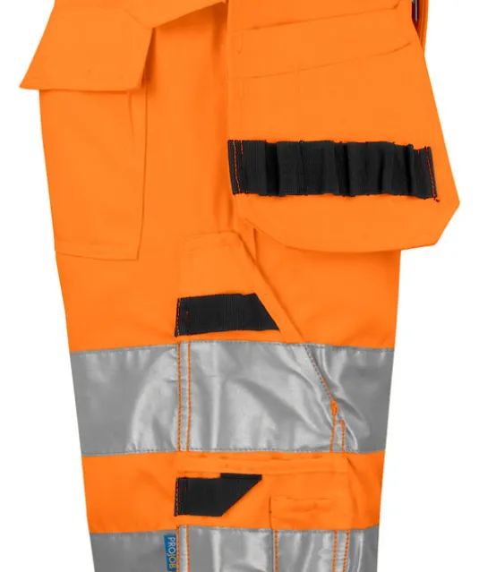 6535 SIGNALISATIESHORT MET SPIJKERZAKKEN EN ISO 20471 KLASSE 2 Oranje/zwart