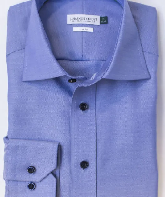 Green Bow 01  Hemd Slim Fit Heren Middenblauw