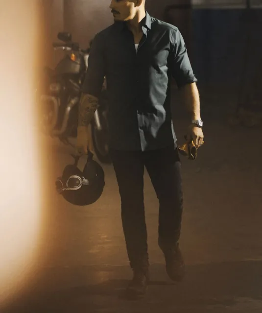 Purple Bow 142  Hemd Slim Fit Heren Lichtblauw