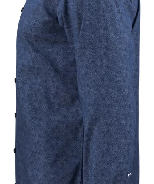 Purple Bow 143  Hemd Slim Fit Heren Middenblauw gestreept