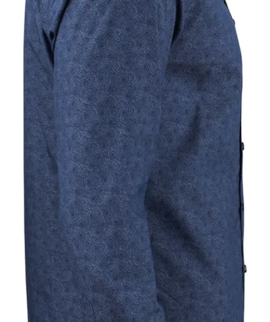 Purple Bow 143  Hemd Regular Fit Heren Middenblauw gestreept