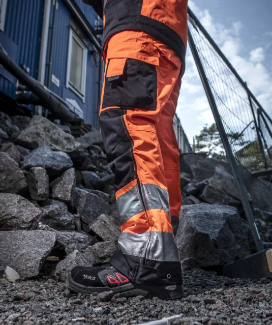 6514 GEVOERDE SIGNALISATIEREGENBROEK EN ISO 20471 KLASSE 2 Geel