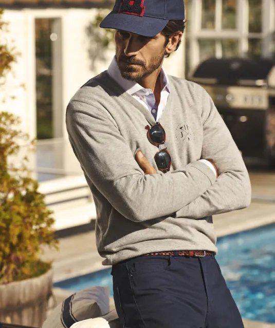 Ashland V Gebreide Sweater Heren Grijs mélée