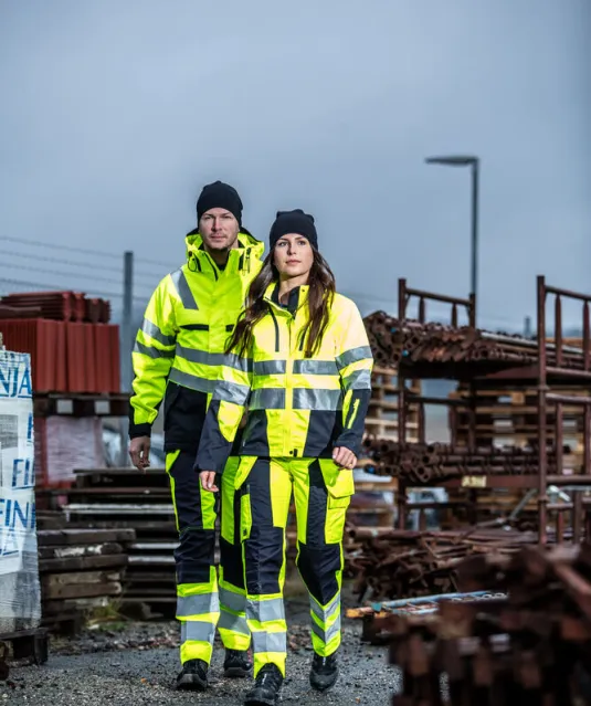 6418 GEVOERDE SIGNALISATIEJAS EN ISO 20471 KLASSE 3 Geel