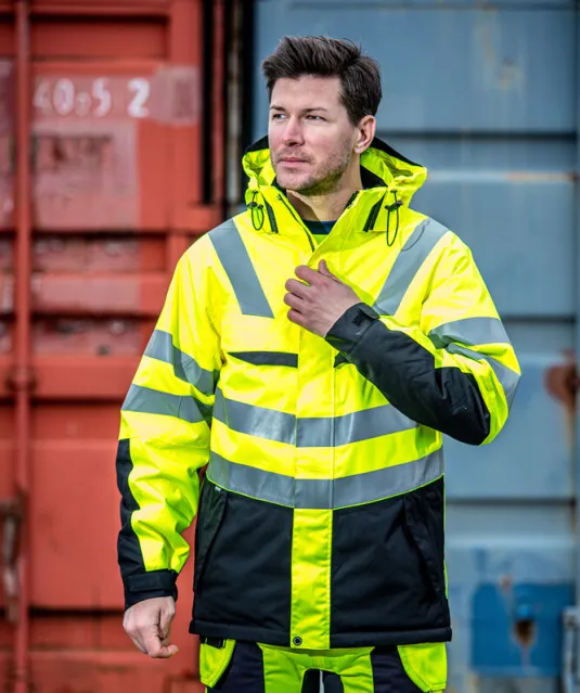 6418 GEVOERDE SIGNALISATIEJAS EN ISO 20471 KLASSE 3 Geel