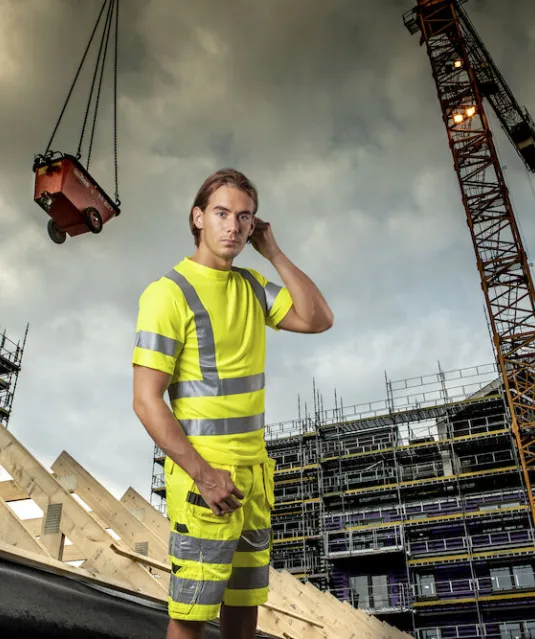 6030 SIGNALISATIET-SHIRT EN ISO 20471 KLASSE 3 Geel