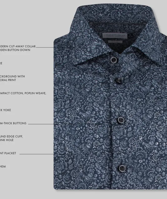 Indigo Bow 37  Hemd Regular Fit Heren Marine