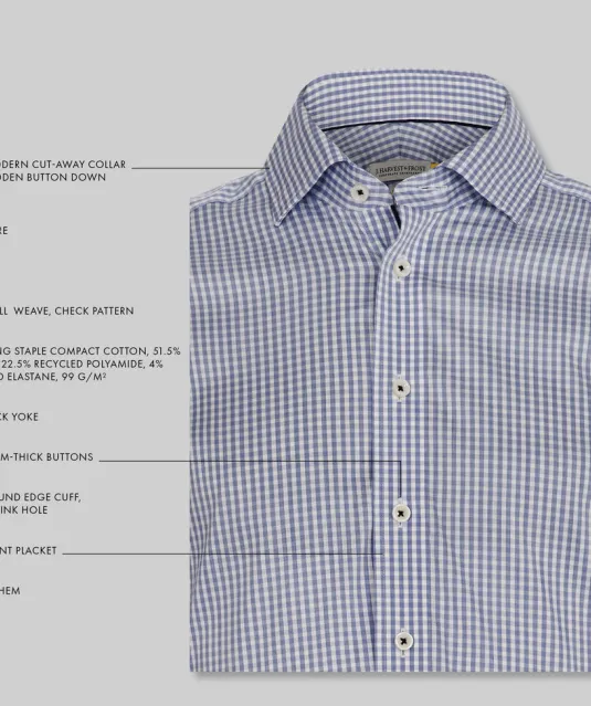 Yellow Bow 53  Hemd Regular Fit Heren Lichtblauw