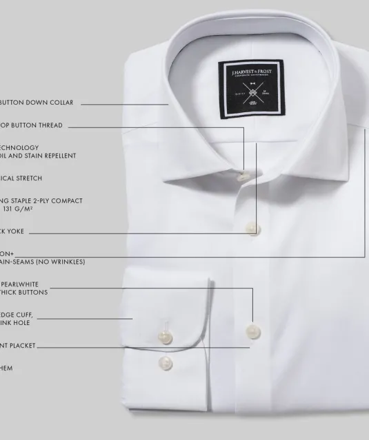 Black Bow 60  Hemd Slim Fit Heren Wit