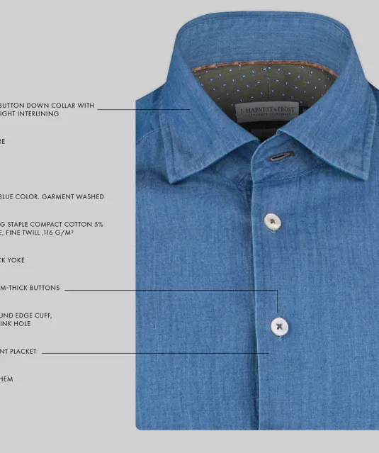 Indigo Bow 130  Hemd Regular Fit Heren Blauw gestreept