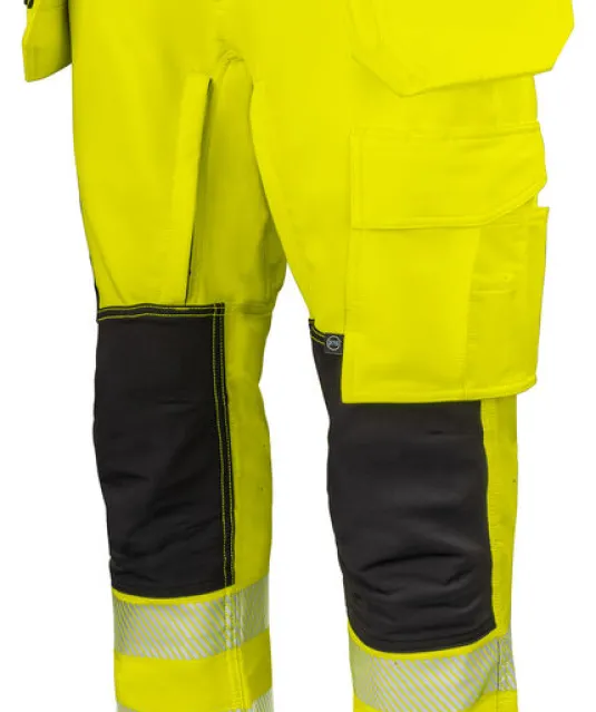 6527 SIGNALISATIESTRETCHBROEK MET SPIJKERZAKKEN EN 37,5™ TECHNOLOGIE EN ISO 20471 KLASSE 2 Geel/zwart
