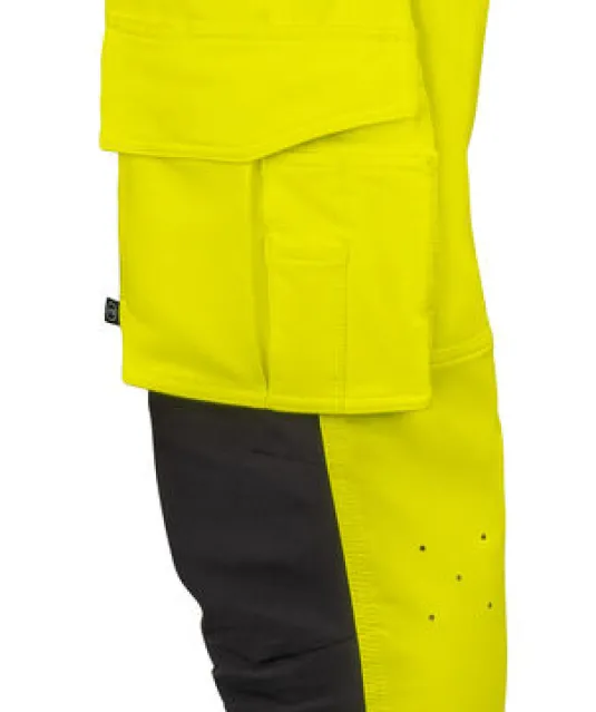 6527 SIGNALISATIESTRETCHBROEK MET SPIJKERZAKKEN EN 37,5™ TECHNOLOGIE EN ISO 20471 KLASSE 2 Geel/zwart
