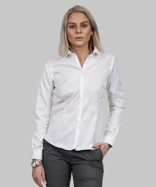 Green Bow 01  Hemd Dames Wit