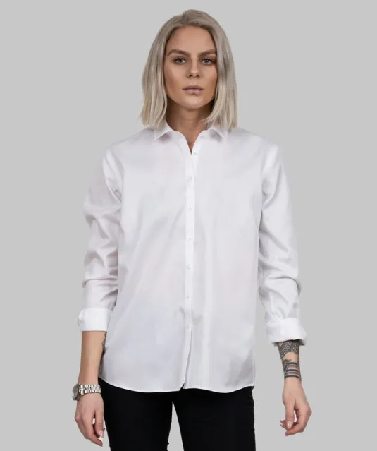 Green Bow 01  Hemd Relaxed Fit Dames Wit